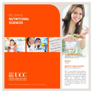 BSc (Hons) NUTRITIONAL SCIENCES Course Code: CK504