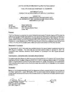 EPA Region 3 RCRA Corrective Action Final Decision for Clean Harbors Laurel MDD980554653