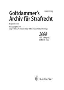 t Begründet 1853 Herausgegeben von Jürgen Wolter, Paul-Günter Pötz, Wilfried Küper, Michael Hettinger  2008