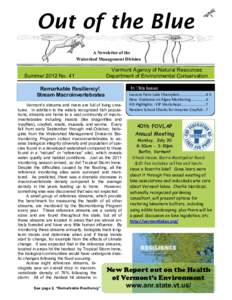 Out of the Blue A Newsletter of the Watershed Management Division Summer 2012 No. 41