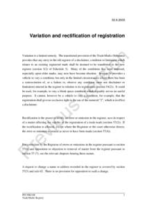 Microsoft Word - Variation and rectification of registration _30.9.09_ - Version 4.doc