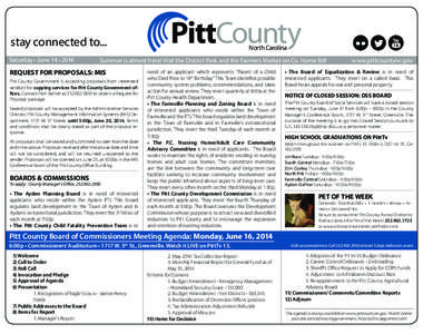 stay connected to... Saturday • June 14 • 2014 PittCounty North Carolina
