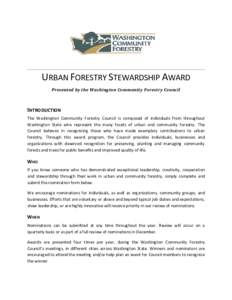 Washington Community Forestry Council Urban Forestry Stewardship Award