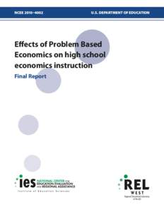 Effects of Problem Based Economics on high school economics instruction