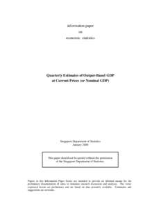 information paper on economic statistics Quarterly Estimates of Output-Based GDP at Current Prices (or Nominal GDP)