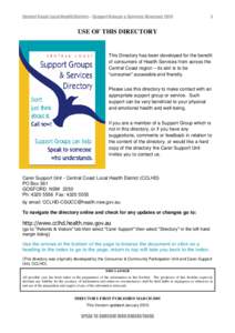 States and territories of Australia / Support groups / Family / Central Coast / Caregiver / Gosford / Cancer support group / Erina Fair / Woy Woy /  New South Wales / Geography of New South Wales / Central Coast /  New South Wales / Geography of Australia