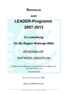 BEWERBUNG zum LEADER-Programm[removed]in Luxemburg