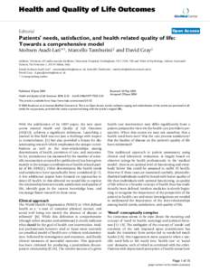 Health and Quality of Life Outcomes BioMed Central Open Access  Editorial