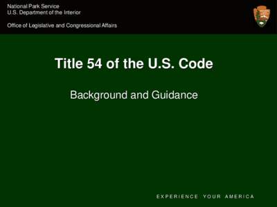 Title 54: Background and Guidance