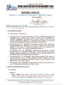 NDRRMC Update Sitrep No.11 as of 20 Dec 2011, 6AM