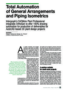 Software / AutoCAD / Plant Design System / Computer-aided design / Intergraph / Creo Elements/Pro / Engineering drawing / MicroStation / Piping / Graphics software / 3D graphics software / Application software