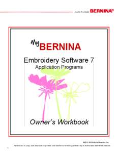 My  BERNINA Embroidery Software 7 Application Programs
