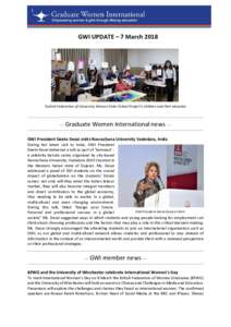 GWI UPDATE – 7 MarchTurkish Federation of University Women Sister School Project’s children and their educator —