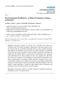 Environmental Worldviews: A Point of Common Contact,