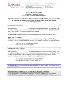 Eagleton Institute of Politics Rutgers, The State University of New Jersey 191 Ryders Lane New Brunswick, New Jerseywww.eagleton.rutgers.edu