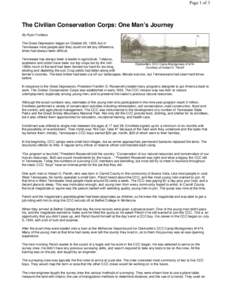 Page 1 of 3  The Civilian Conservation Corps: One Man’s Journey By Ryan Forbess The Great Depression began on October 29, 1929, but in Tennessee most people said they could not tell any difference,