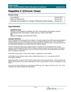 Alberta Health Public Health Notifiable Disease Management Guidelines January[removed]Hepatitis C (Chronic Case)