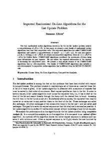 Analysis of algorithms / Online algorithms / Finite fields / Computer science / Computational complexity theory / XTR / List update problem / Competitive analysis / Applied mathematics