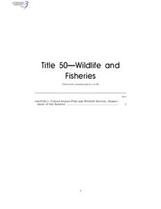 Title 50—Wildlife and Fisheries (This book contains parts 1 to 16) Part