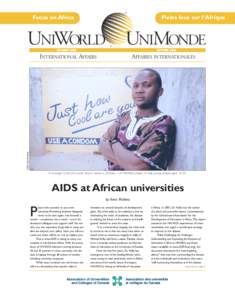 Focus on Africa  Pleins feux sur l’Afrique UNIWORLD UNIMONDE OCTOBER 2003