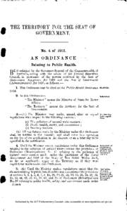 THE TERRITORY FOR THE SEAT OF GOVERNMENT. •  No. 4 of 1912.