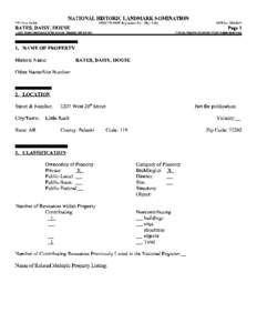 NATIONAL HISTORIC LANDMARK NOMINATION NFS Form[removed]