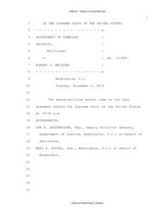 National security / United States government secrecy / Aviation security / Sensitive Security Information / Robert MacLean / Federal Air Marshal Service / John Roberts / Supreme Court of the United States / Antonin Scalia / United States Department of Homeland Security / Conservatism in the United States / Security