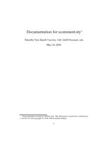 Documentation for xcomment.sty∗ Timothy Van Zandt  May 14, 2010 ∗ Documentation