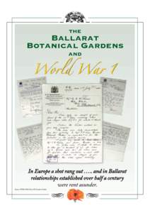 The Ballarat Botanical Gardens and World War 1