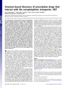 Structure-based discovery of prescription drugs that interact with the norepinephrine transporter, NET Avner Schlessingera,b,c,1, Ethan Geiera, Hao Fana,b,c, John J. Irwinb,c, Brian K. Shoichetb,c, Kathleen M. Giacominia