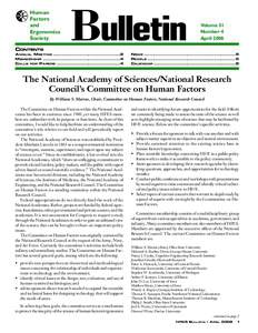 Technology / Academia / Systems psychology / Occupational safety and health / Human Factors and Ergonomics Society / The Institute of Ergonomics and Human Factors / Proceedings of the Human Factors and Ergonomics Society Annual Meeting / Situation awareness / Thomas B. Sheridan / Ergonomics / Publishing / Human–computer interaction