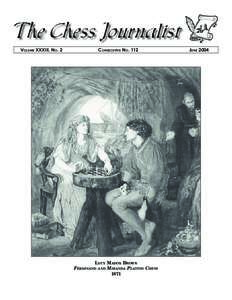 VOLUME XXXIII, NO. 2  CONSECUTIVE NO. 112 LUCY MADOX BROWN FERDINAND AND MIRANDA PLAYING CHESS