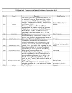 Rockefeller family / Tom Emmer / Michele Bachmann / Minnesota Public Radio / Tarryl Clark / Tom Horner / Minnesota gubernatorial election / Minnesota / Political parties in the United States / Mark Dayton