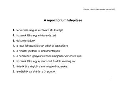 ´ o´ – Holl Andras: ´ Ipszilon 2007 Csirmaz Laszl ´ ´