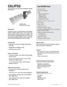 CALIPSO  Key CALIPSO Facts Cloud-Aerosol Lidar and Infrared Pathfinder Satellite Observations