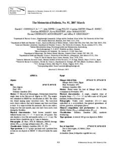 Meteoritics & Planetary Science 42, Nr 3, 413–[removed]http://meteoritics.org The Meteoritical Bulletin, No. 91, 2007 March Harold C. CONNOLLY, JR.1, 2, 3*, Jutta ZIPFEL4, Luigi FOLCO5, Caroline SMITH6, Rhian H. JONE