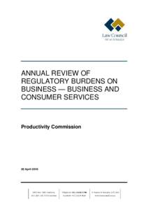 Submission 23 - Law Council of Australia - Business and Consumer Services: Annual Review of Regulatory Burden on Business