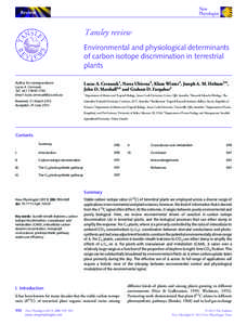 Review  Tansley review Environmental and physiological determinants of carbon isotope discrimination in terrestrial plants