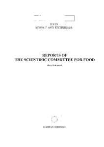 FOOD SCIENCE AND TECHNIQUES REPORTS OF THE SCIENTIFIC COMMITTEE (forty-first