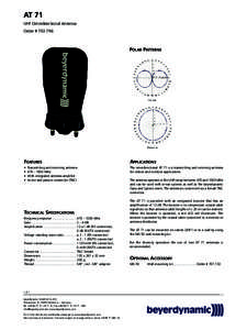 AT 71 UHF Omnidirectional Antenna Order # [removed]POLAR PATTERNS