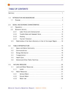 TABLE OF CONTENTS Summary 1.0 INTRODUCTION AND BACKGROUND.................................................... 3 1.1