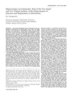 Biology / Cerebrum / Hippocampus / Theta rhythm / Apical dendrite / Schaffer collateral / Entorhinal cortex / Neuron / Subiculum / Brain / Anatomy / Neuroanatomy