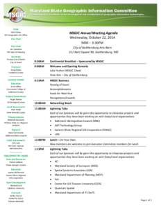 Chair Julia Fischer MD Geographic Info Office MSGIC Annual Meeting Agenda Wednesday, October 22, 2014