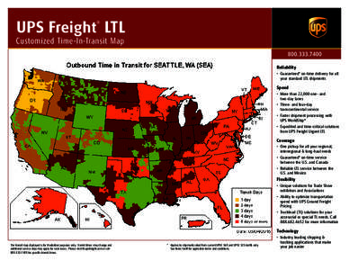UPS Freight LTL ® Customized Time-In-Transit Map