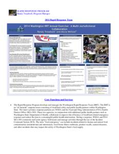 RAPID RESPONSE PROGRAM Randy Treadwell, Program Manager 2014 Rapid Response Team Core Functions and Services 