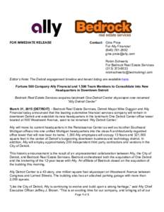 FOR IMMEDIATE RELEASE  Contact: Gina Proia For Ally Financial 