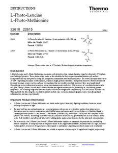 INSTRUCTIONS  L-Photo-Leucine