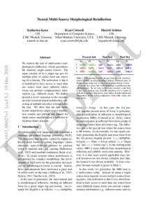 Neural Multi-Source Morphological Reinflection  1 Present Ind