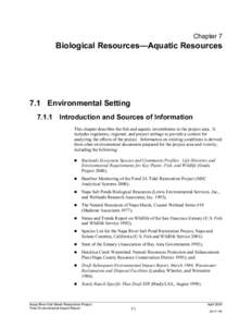 Chapter 7  Biological Resources—Aquatic Resources 7.1 Environmental Setting[removed]Introduction and Sources of Information