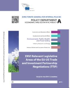 ENVI Relevant Legislative Areas of the EU-US Trade and Investment Partnership Negotiations